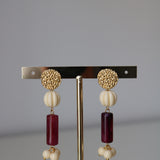 Pendientes morado racimo hueso