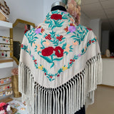 Mantón crema bordado Cantillana