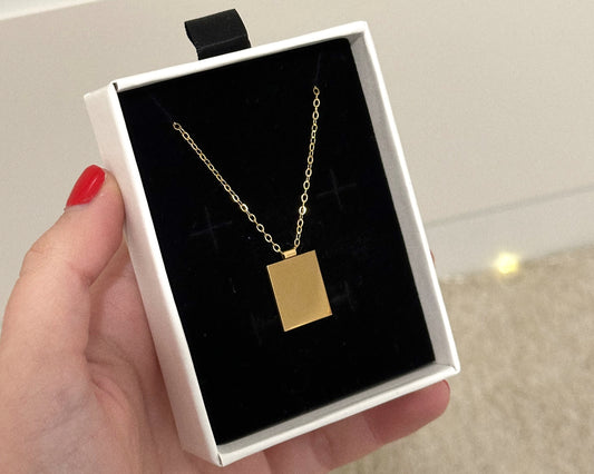 XS gold customizable plate necklace