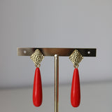 Pendientes lágrima rojo