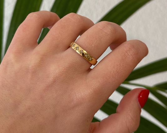 Gold plated zircon ring