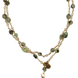 PREVENTA Collar prehnita + charm seta mario