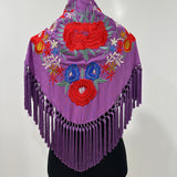 Mantón morado bordado Cantillana