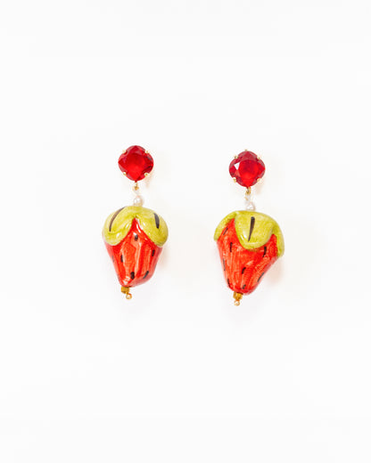 Pendientes cerámica fresón
