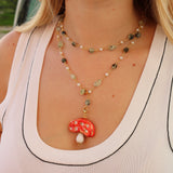 PREVENTA Collar prehnita + charm seta mario