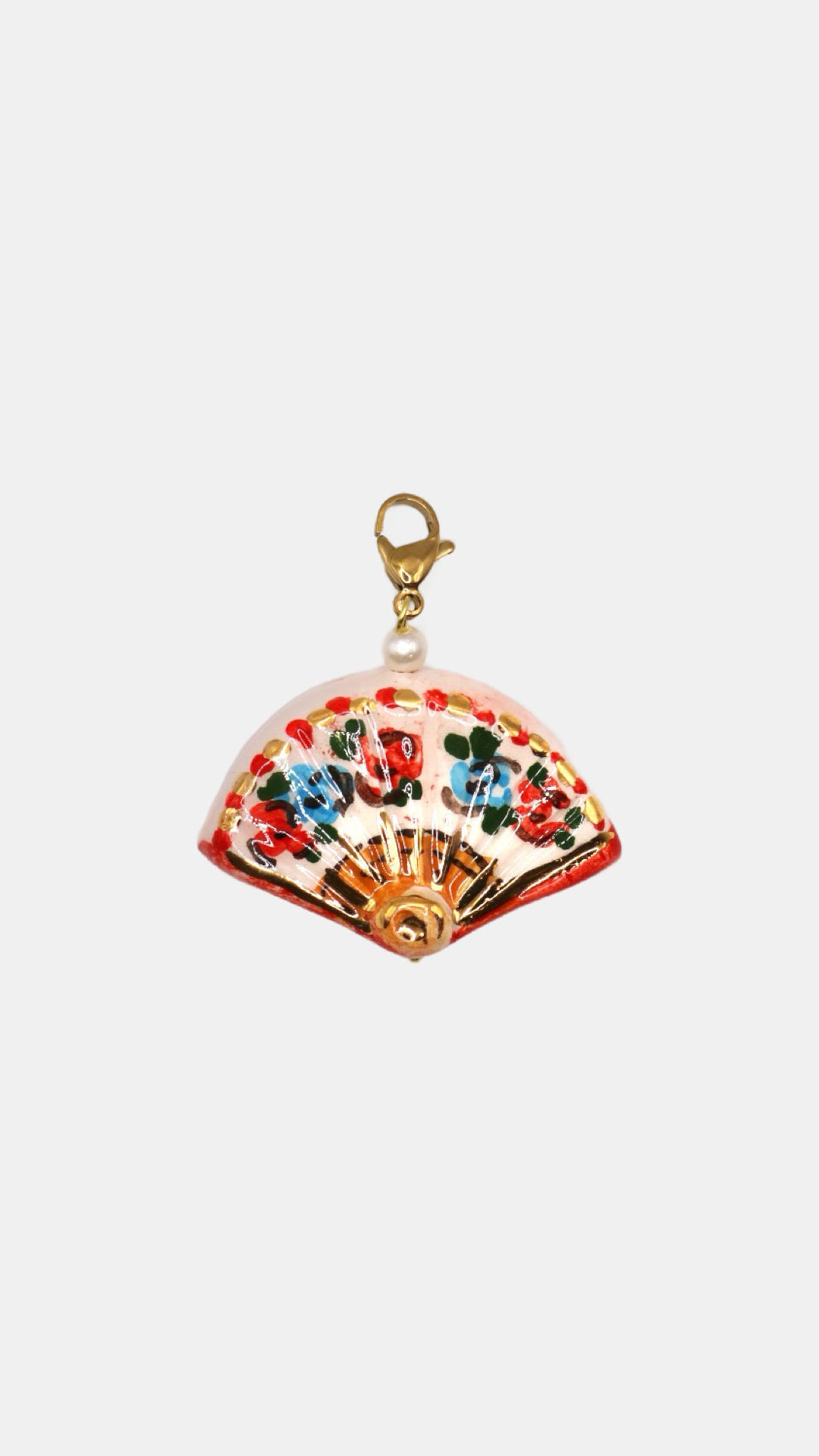 Charm cerámica abanico