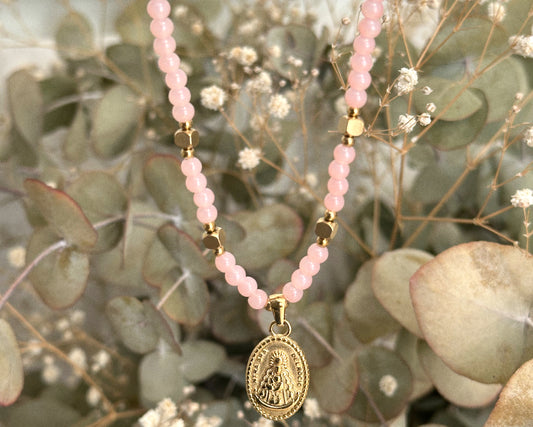 Virgen del Rocío natural stone necklace
