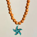 Orange and blue patrician necklace