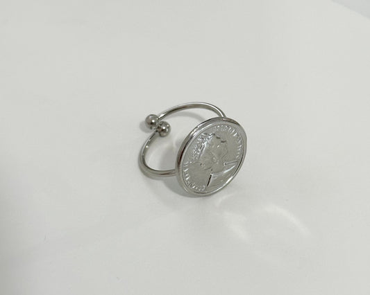 Silver coin ring