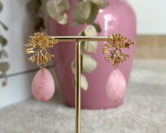 Pink teardrop earrings