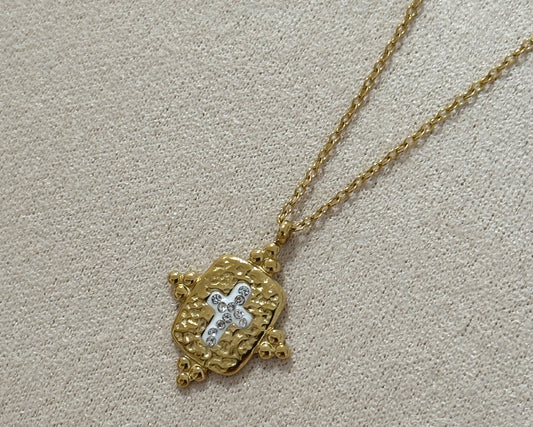 Gold plated cross necklace