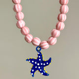 Pink and blue patrician necklace