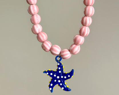 Pink and blue patrician necklace