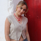 Collar cristales seta
