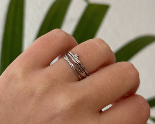 Minimal silver plated ring