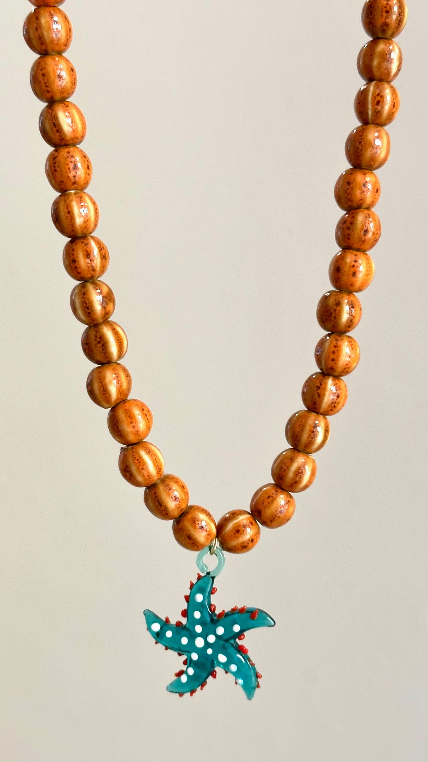 Orange and blue patrician necklace