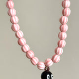 Purple and pink octopus necklace