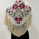 Mantón marfil bordado Cantillana