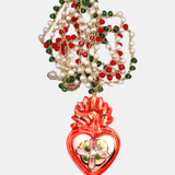 Collar cerámica cuore XL rojo