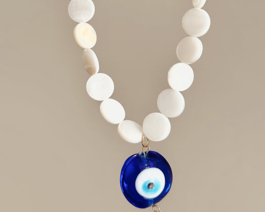 Mother of pearl amulet necklace