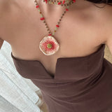 Collar cerámica pétalo flor