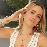 PREVENTA Collar prehnita + charm seta mario