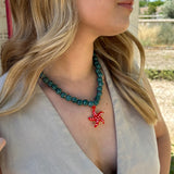 Red and blue patrician necklace