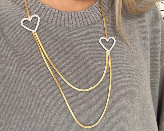 Double heart necklace