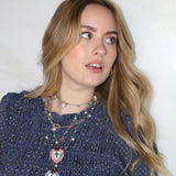 Collar sagrado corazón azul y blanco