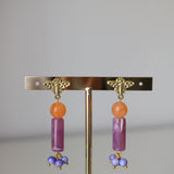 Pendientes abeja malva melocotón