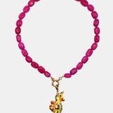 Collar jade rosa + charm caballito