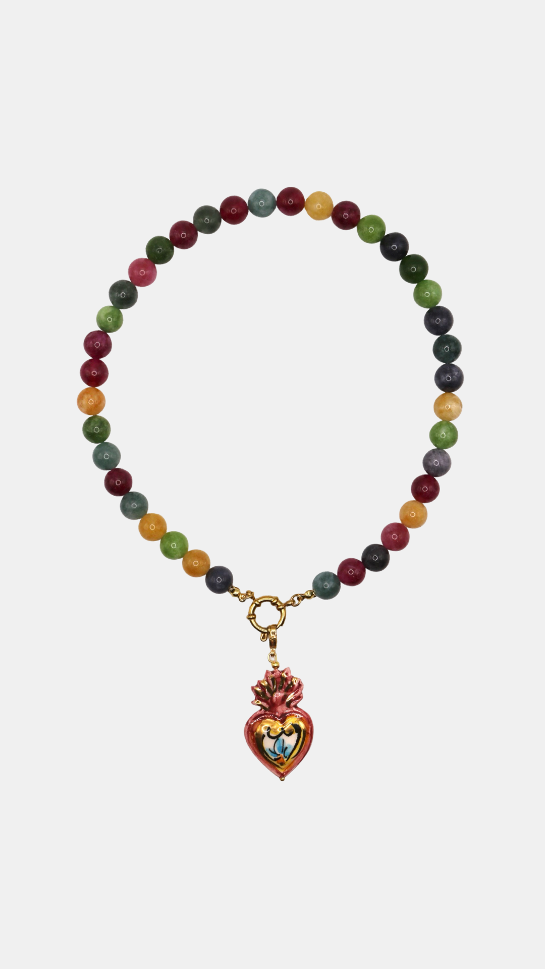 Collar turmalina + charm sagrado