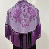 Mantón malva/lila bordado