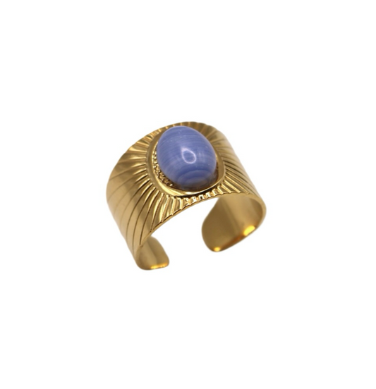 Anillo piedra azul ajustable