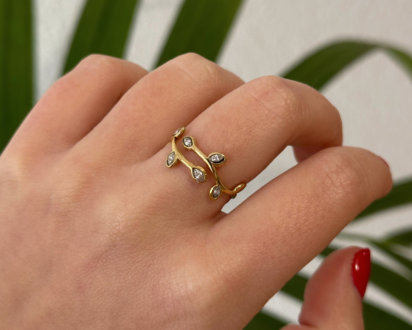 Gold plated branch ring