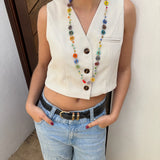 Collar margarita crochet largo