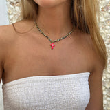 Collar crochet cruz destellos