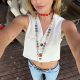 Collar margarita crochet largo