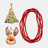 Pack charms cerámica edición limitada + collar cristal rojo