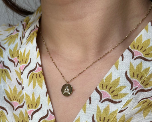 Gold plated initial necklace