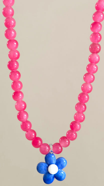 Collar cristal flor rosa