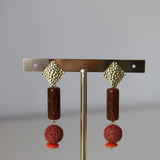 Pendientes marrones teja