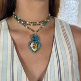 Collar cerámica cuore XL petróleo