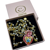 Cadena amarilla ópalo+sagrado corazón