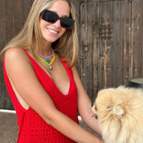 Collar cristal flor lila