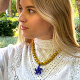 Yellow and blue patrician necklace