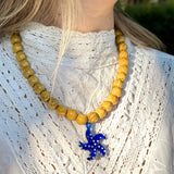 Yellow and blue patrician necklace